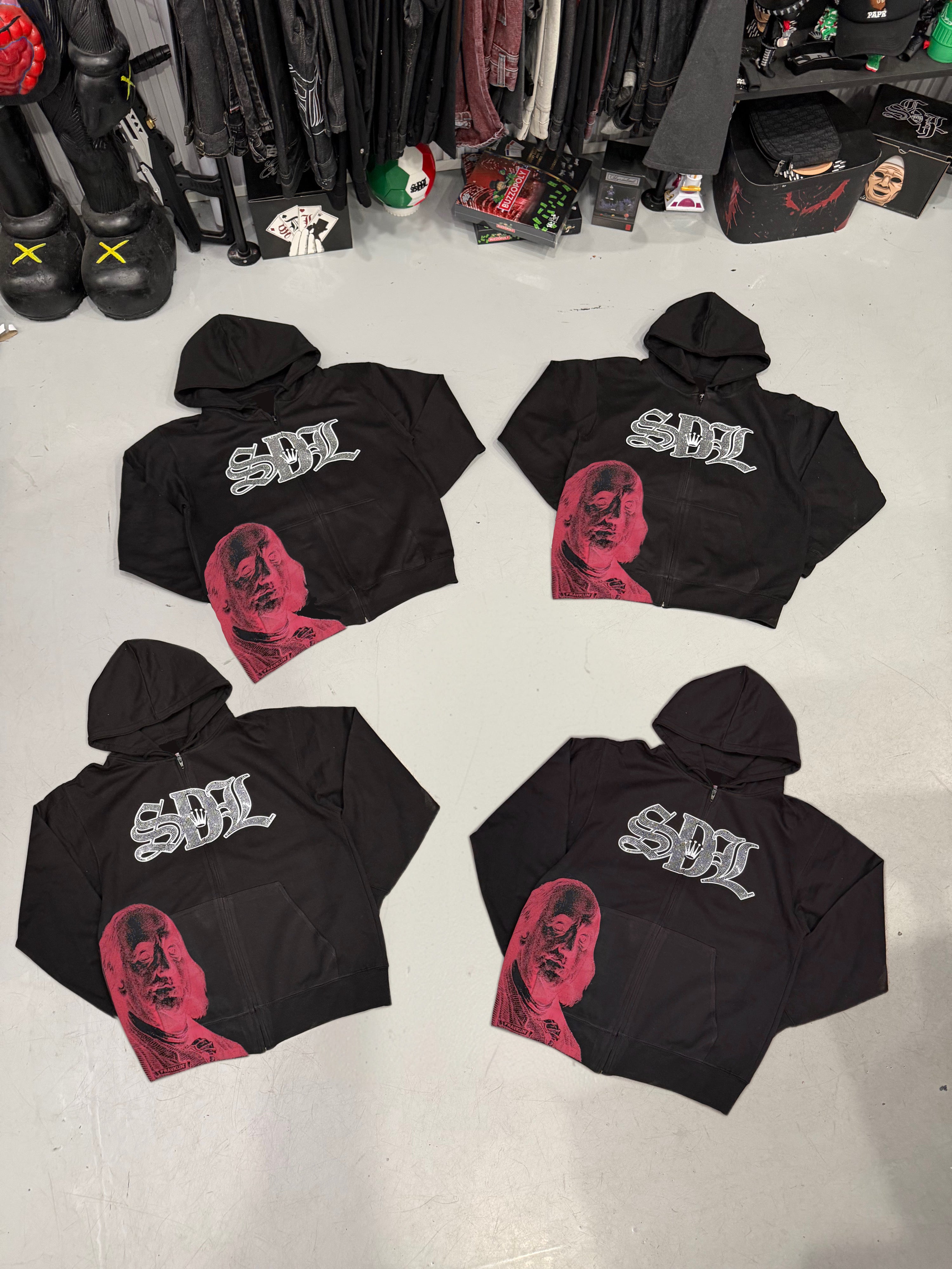 SDL BLACK ZIP-UPS - RED