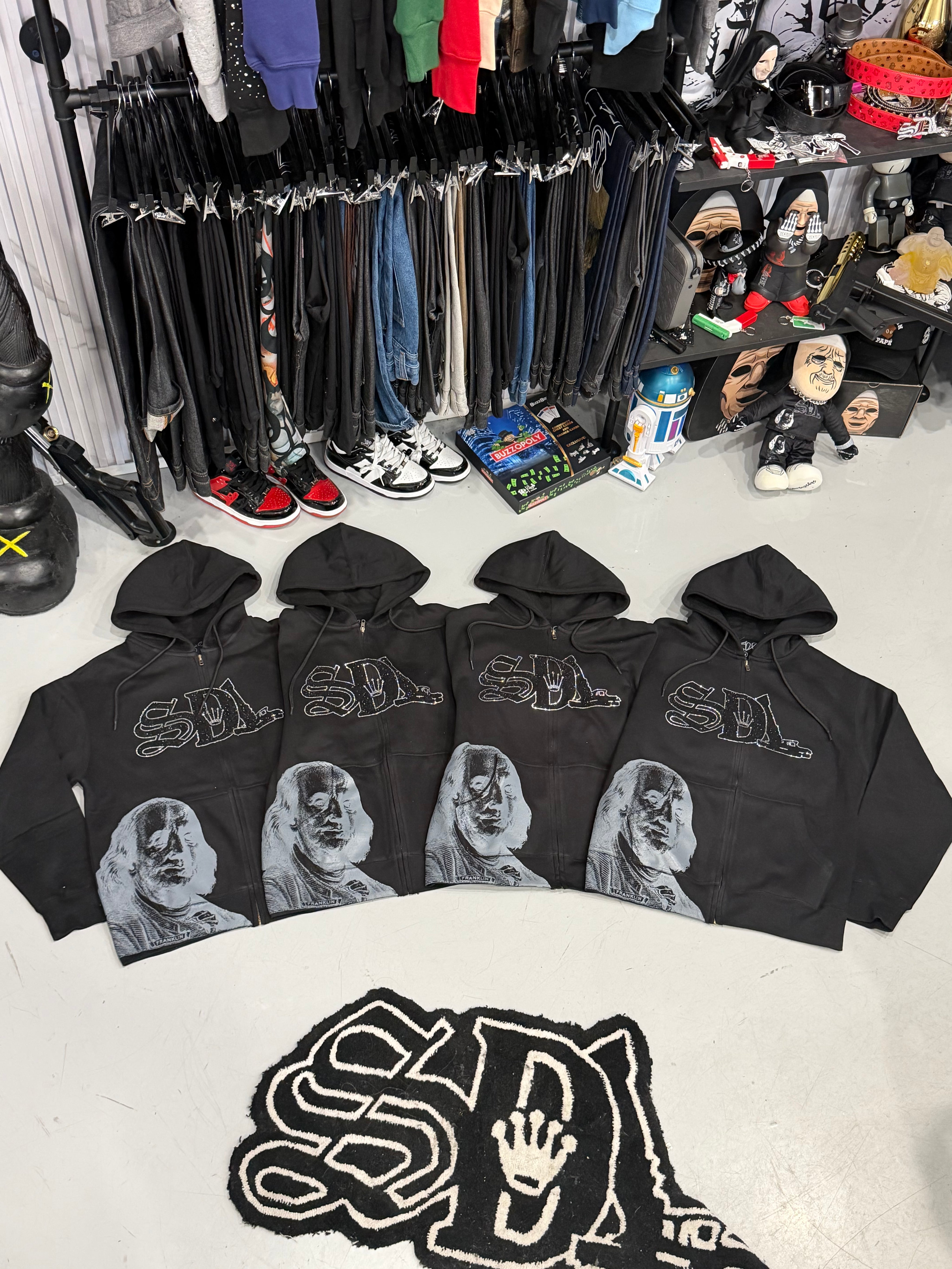 SDL RHINESTONE ZIP UP