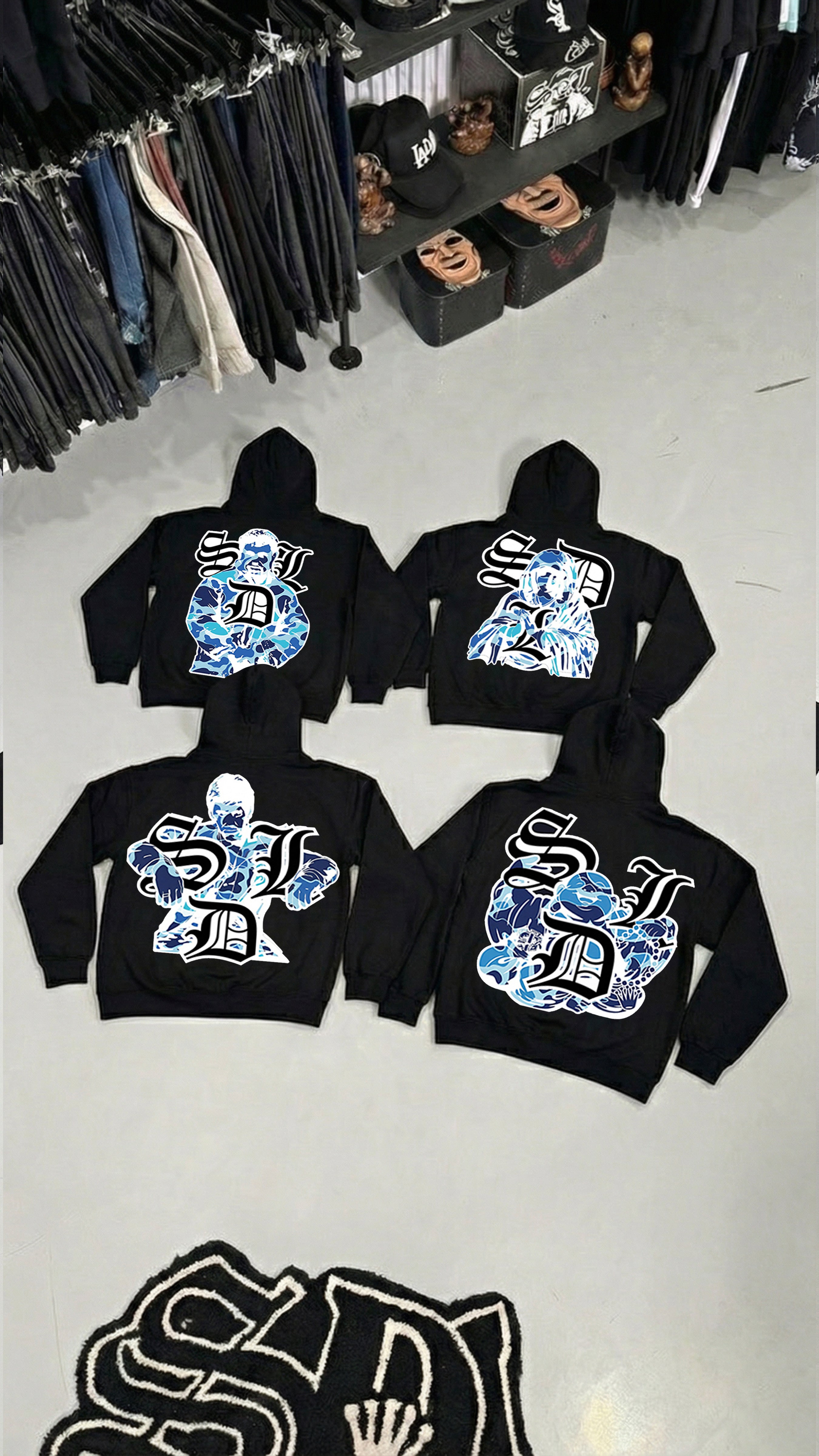 SDL BLUE CAMO HOODIES