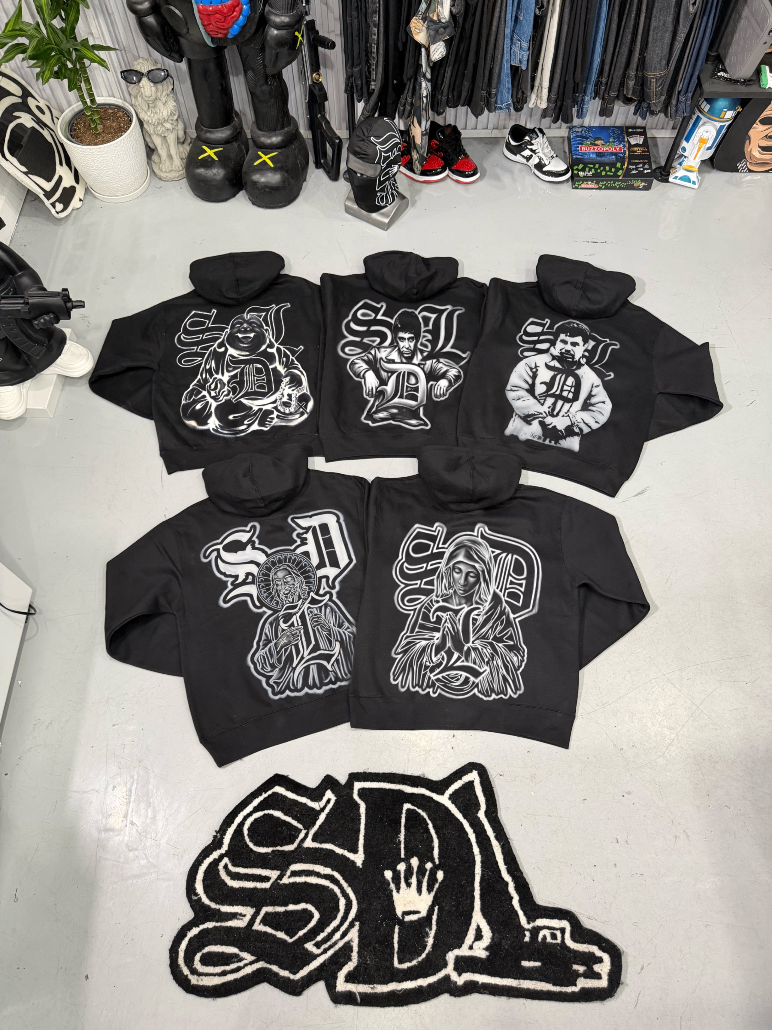 SDL RHINESTONE HOODIES - B&W