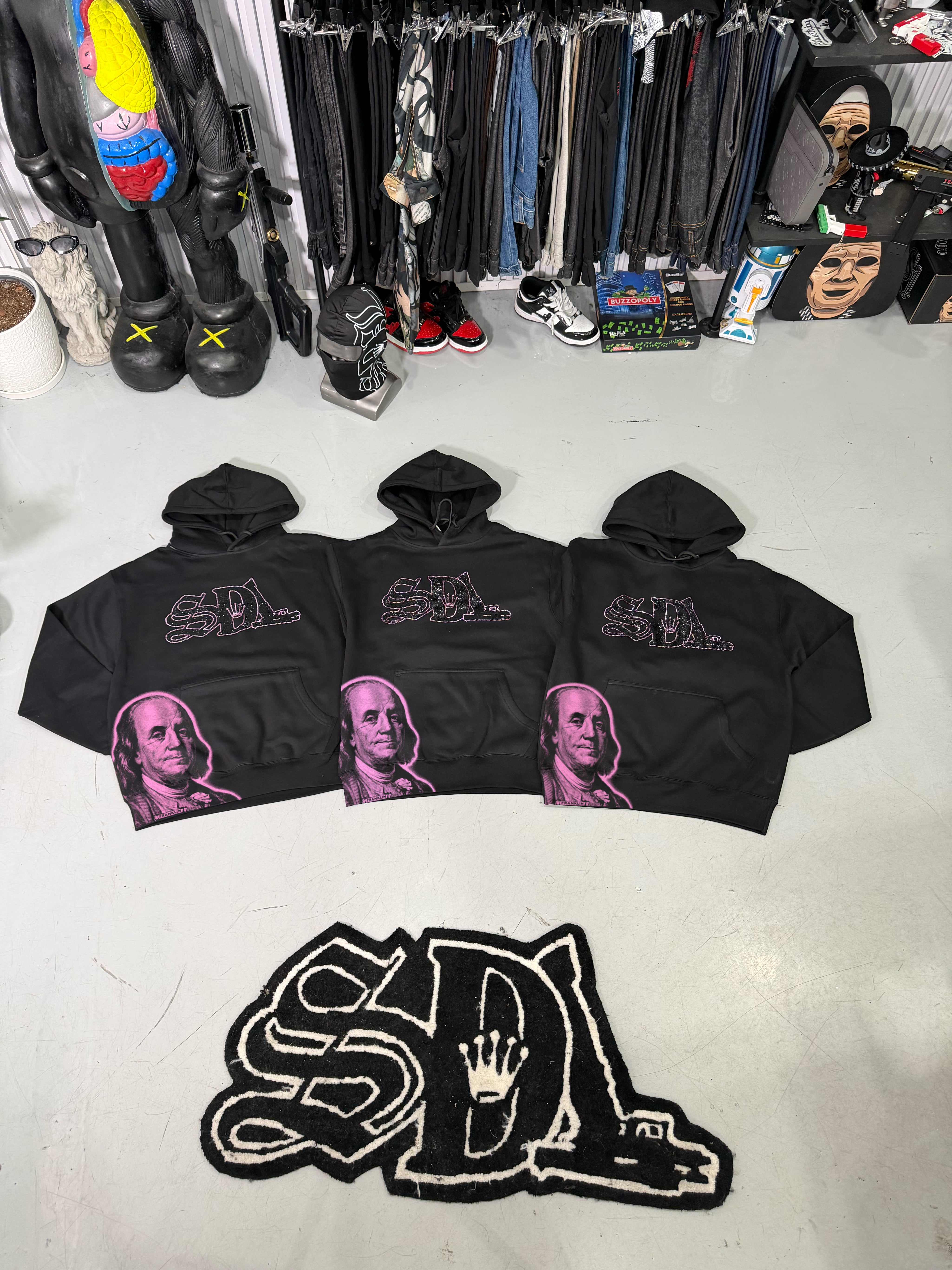 SDL RHINESTONE HOODIES - PINK