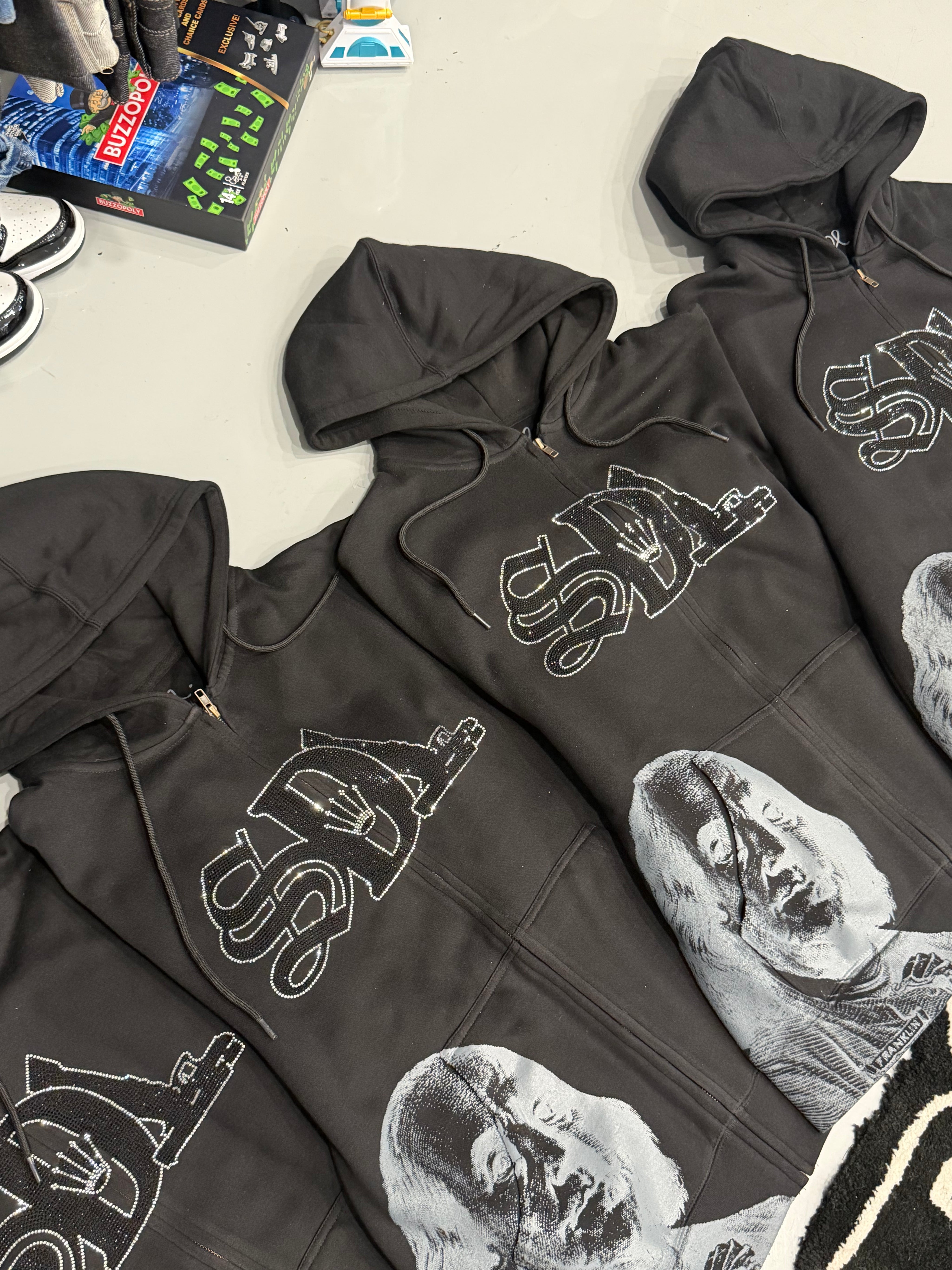 SDL RHINESTONE ZIP UP