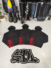 SDL RHINESTONE HOODIES - RED