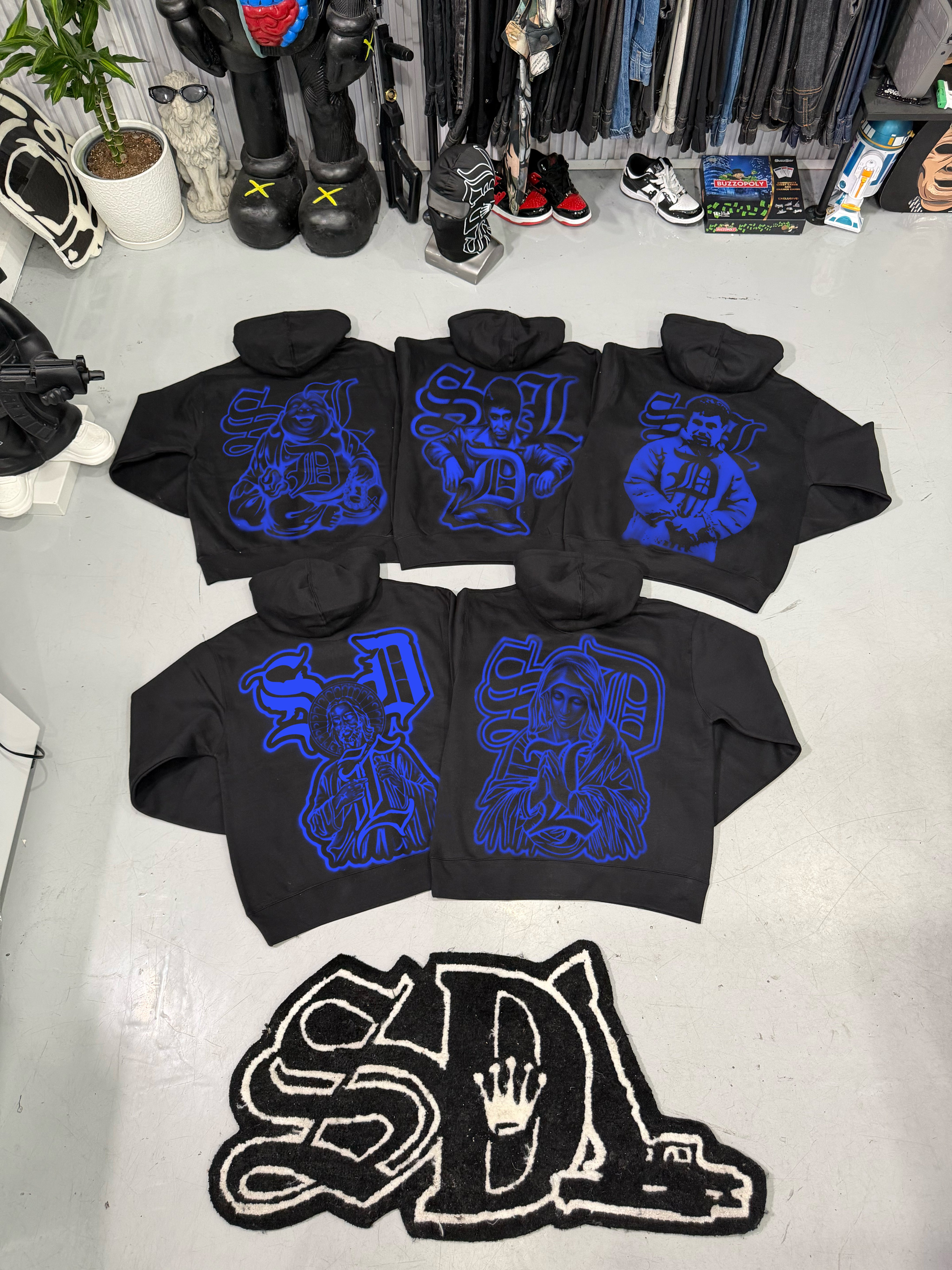 SDL RHINESTONE HOODIES - BLUE