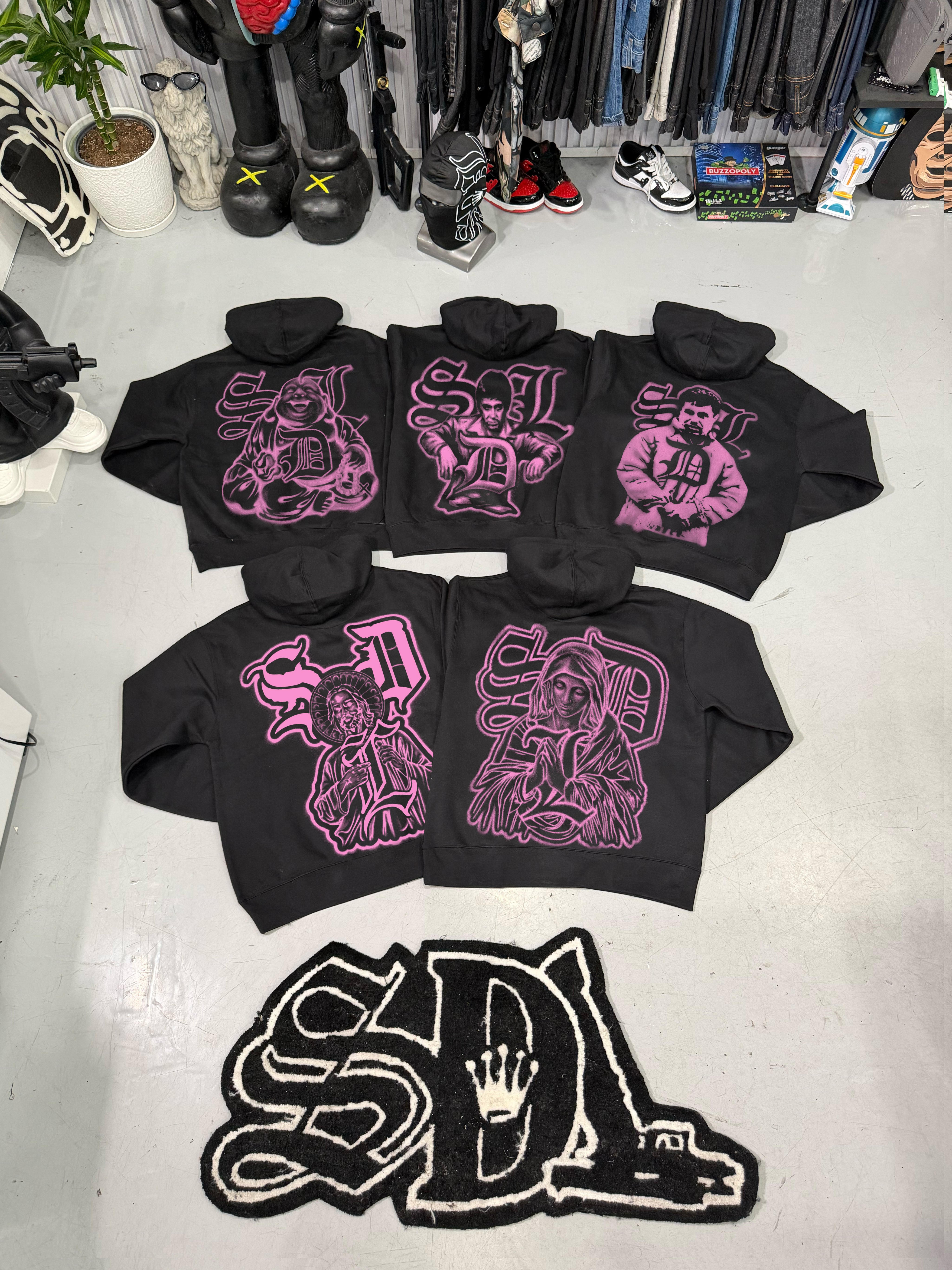 SDL RHINESTONE HOODIES - PINK