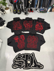 SDL RHINESTONE HOODIES - RED